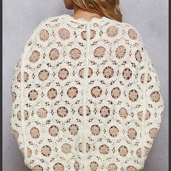 💕 POL Cream Crochet Cardigan - Picture 5 of 9